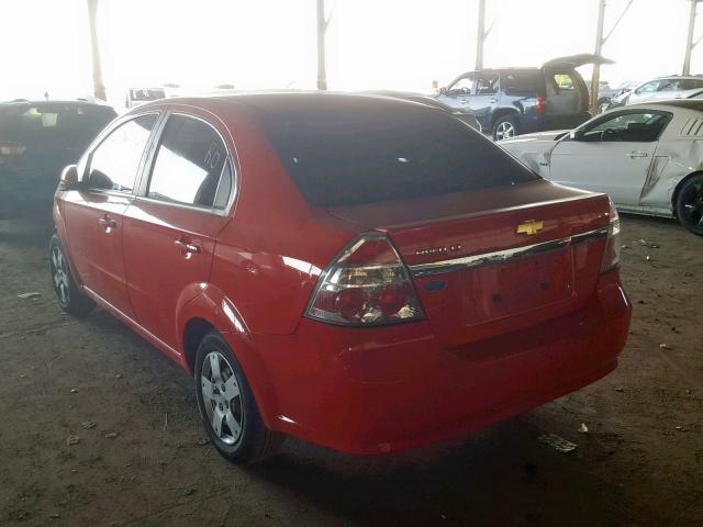 KL1TD5DE7AB090670 - 2010 CHEVROLET AVEO LS RED photo 3