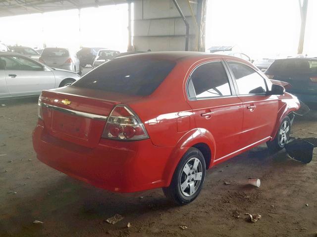 KL1TD5DE7AB090670 - 2010 CHEVROLET AVEO LS RED photo 4