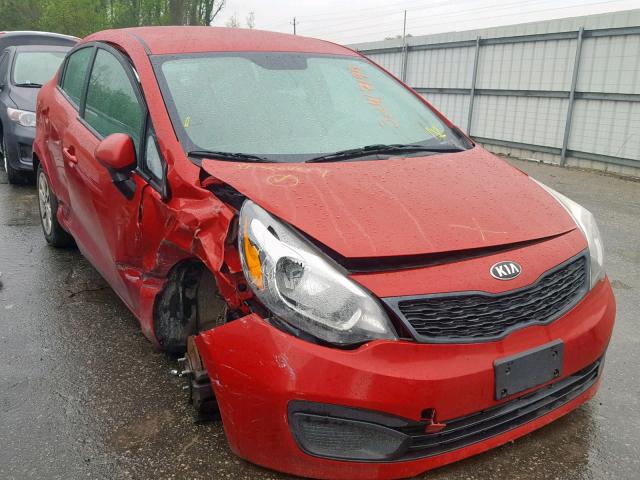 KNADM4A39E6351383 - 2014 KIA RIO LX RED photo 1