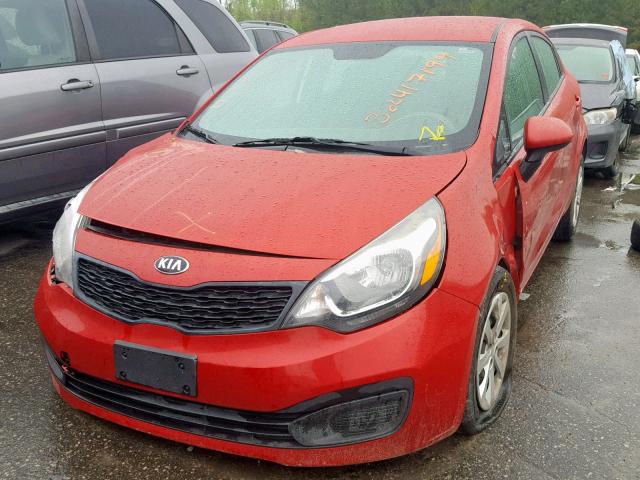 KNADM4A39E6351383 - 2014 KIA RIO LX RED photo 2