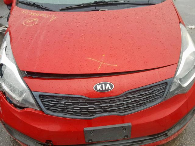 KNADM4A39E6351383 - 2014 KIA RIO LX RED photo 7