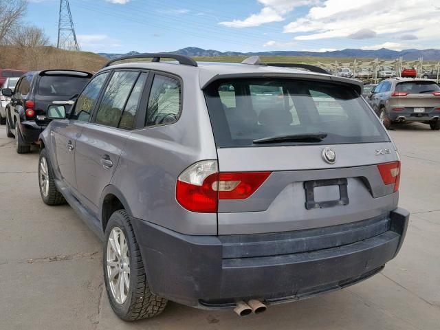 WBXPA734X5WC48866 - 2005 BMW X3 2.5I GRAY photo 3