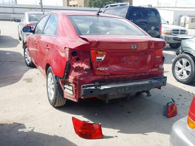 KNAFU4A25D5653533 - 2013 KIA FORTE EX RED photo 3