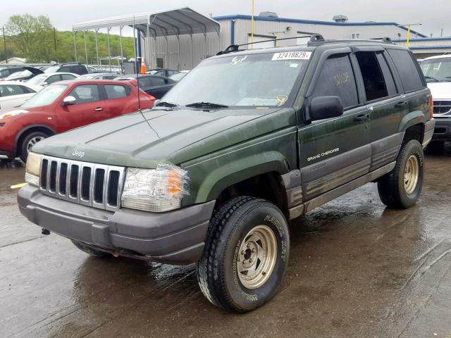 1J4GZ58S2VC702215 - 1997 JEEP GRAND CHER GREEN photo 2