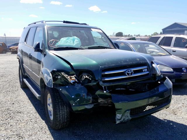 5TDBT48A72S122763 - 2002 TOYOTA SEQUOIA LI GREEN photo 1