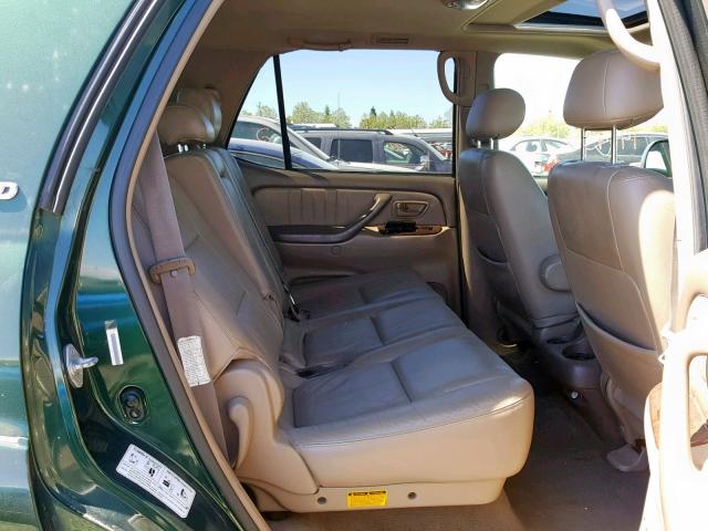 5TDBT48A72S122763 - 2002 TOYOTA SEQUOIA LI GREEN photo 6