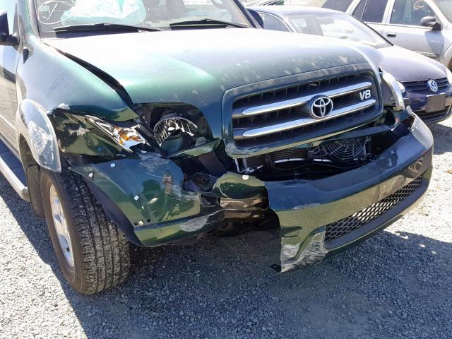 5TDBT48A72S122763 - 2002 TOYOTA SEQUOIA LI GREEN photo 9