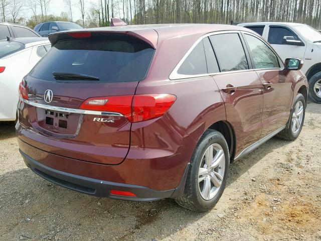 5J8TB3H50EL007210 - 2014 ACURA RDX TECHNO BURGUNDY photo 4