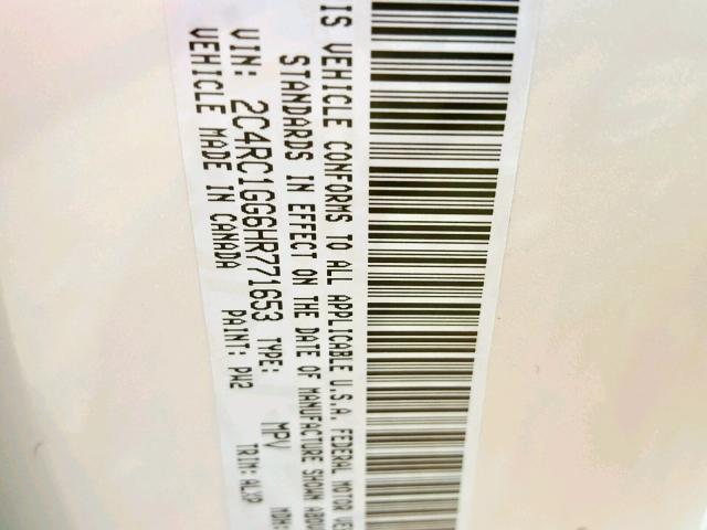 2C4RC1GG6HR771653 - 2017 CHRYSLER PACIFICA L TAN photo 10