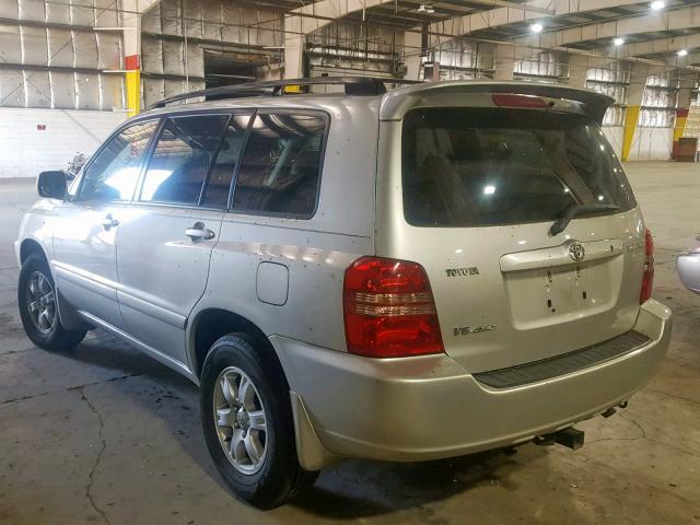 JTEHF21A130140286 - 2003 TOYOTA HIGHLANDER SILVER photo 3