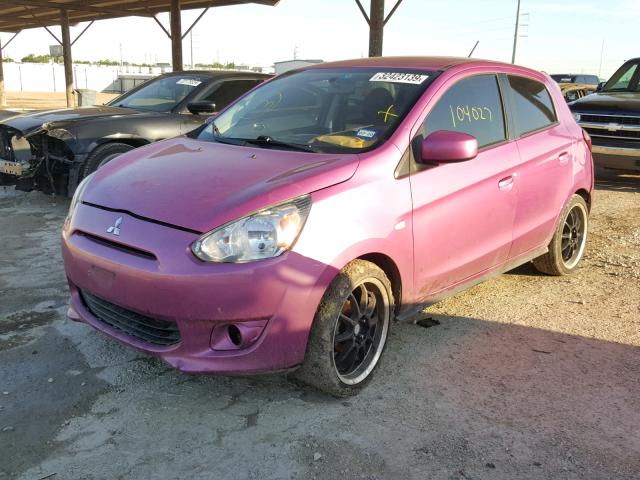 ML32A3HJ4FH035397 - 2015 MITSUBISHI MIRAGE DE PINK photo 2