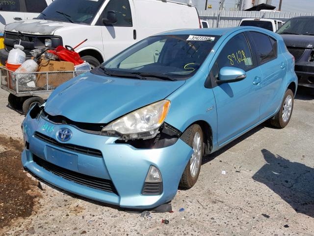 JTDKDTB39C1011910 - 2012 TOYOTA PRIUS C TURQUOISE photo 2