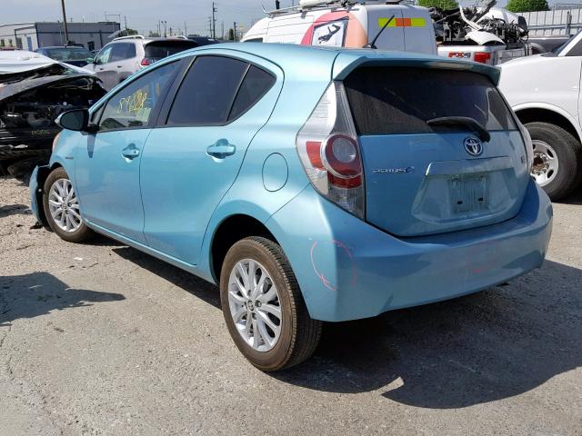 JTDKDTB39C1011910 - 2012 TOYOTA PRIUS C TURQUOISE photo 3