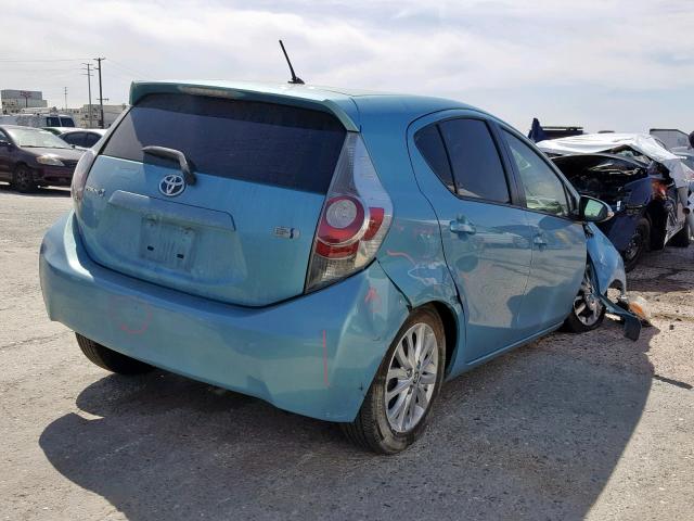 JTDKDTB39C1011910 - 2012 TOYOTA PRIUS C TURQUOISE photo 4