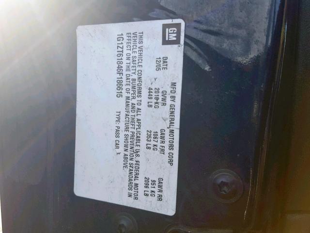 1G1ZT61846F186615 - 2006 CHEVROLET MALIBU MAX BLUE photo 10