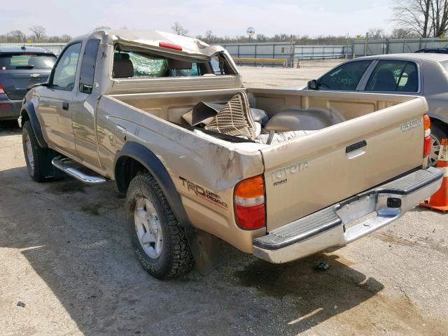 5TESN92N94Z439324 - 2004 TOYOTA TACOMA XTR TAN photo 3