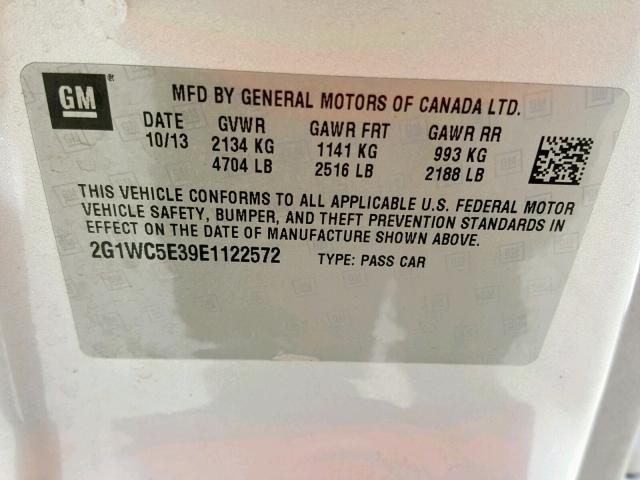 2G1WC5E39E1122572 - 2014 CHEVROLET IMPALA LIM SILVER photo 10