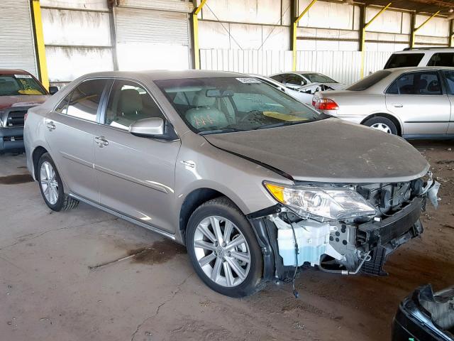 4T1BD1FK2EU132376 - 2014 TOYOTA CAMRY HYBR TAN photo 1