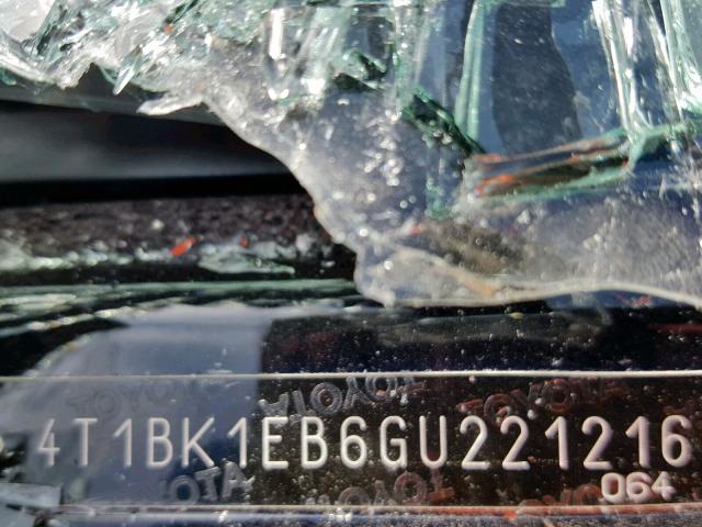 4T1BK1EB6GU221216 - 2016 TOYOTA AVALON XLE BLACK photo 10