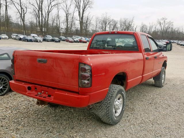 1D7KU28DX4J179475 - 2004 DODGE RAM 2500 S RED photo 4