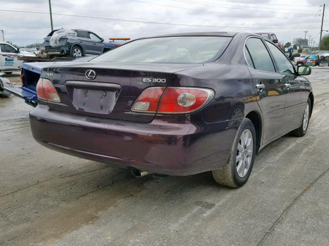 JTHBF30G720064589 - 2002 LEXUS ES 300 PURPLE photo 4