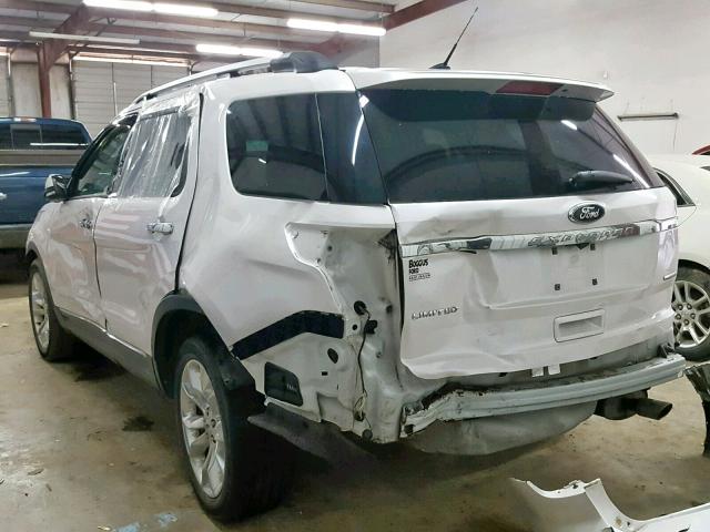 1FM5K7F80DGC69629 - 2013 FORD EXPLORER L WHITE photo 3