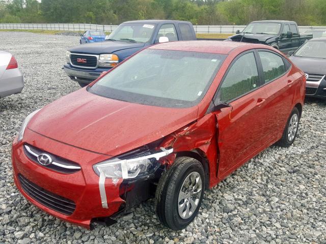 KMHCT4AE1HU376146 - 2017 HYUNDAI ACCENT SE RED photo 2