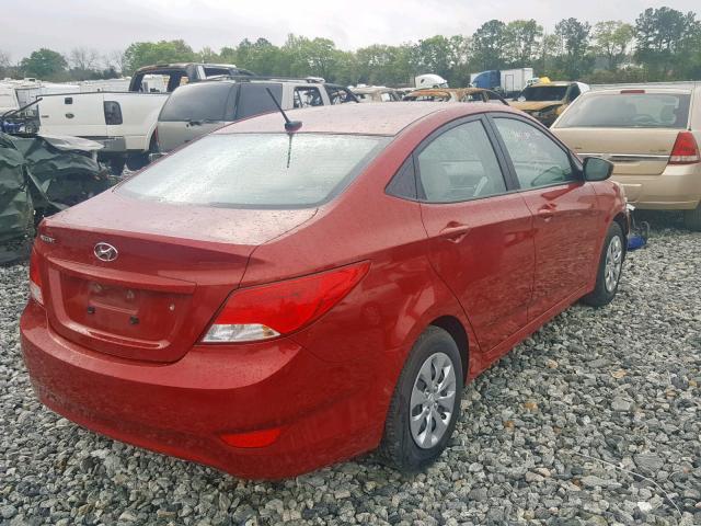 KMHCT4AE1HU376146 - 2017 HYUNDAI ACCENT SE RED photo 4