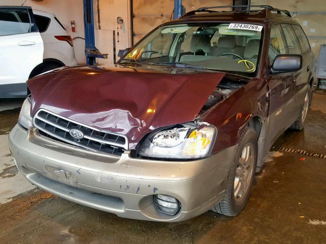 4S3BH6750Y7631906 - 2000 SUBARU LEGACY OUT BURGUNDY photo 2