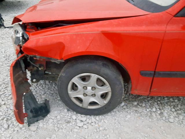 KMHCF35C43U253699 - 2003 HYUNDAI ACCENT L RED photo 9