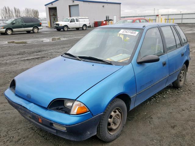 JG1MR6460LK768085 - 1990 GEO METRO LSI BLUE photo 2