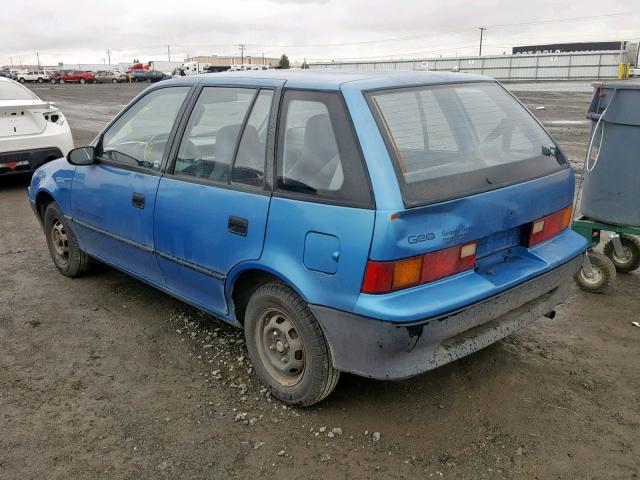 JG1MR6460LK768085 - 1990 GEO METRO LSI BLUE photo 3