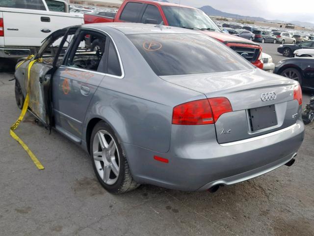 WAUAF78E18A035502 - 2008 AUDI A4 2.0T GRAY photo 3