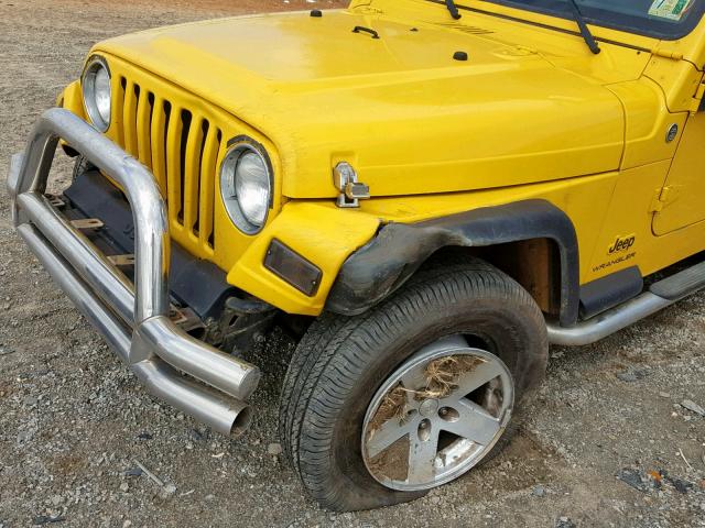 1J4FA29S85P379376 - 2005 JEEP WRANGLER / YELLOW photo 9