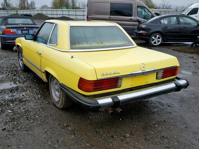 WDBBA45A5CB016698 - 1982 MERCEDES-BENZ 380 SL YELLOW photo 3