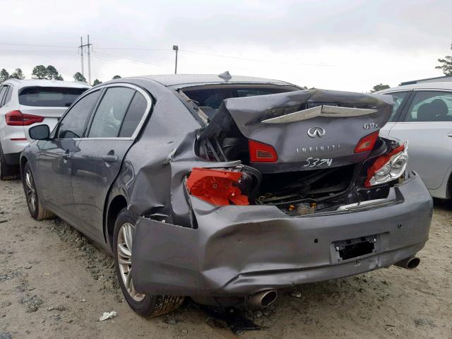 JN1CV6AR7CM675374 - 2012 INFINITI G37 GRAY photo 3