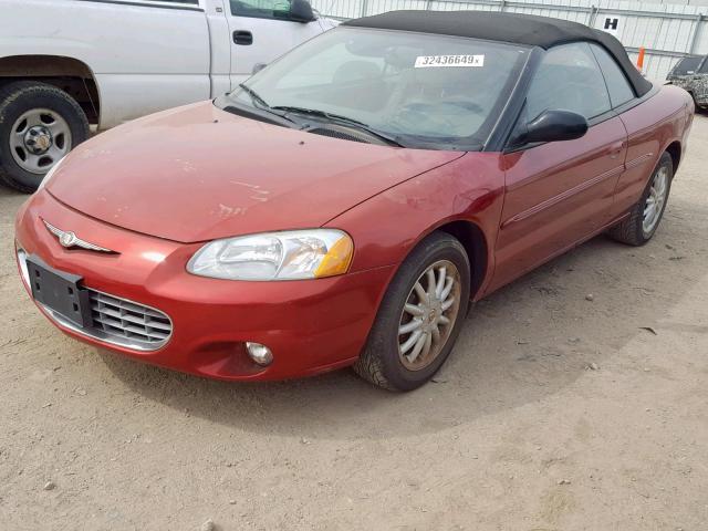 1C3EL55T13N525514 - 2003 CHRYSLER SEBRING LX RED photo 2