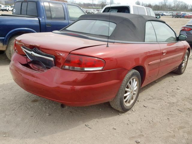 1C3EL55T13N525514 - 2003 CHRYSLER SEBRING LX RED photo 4