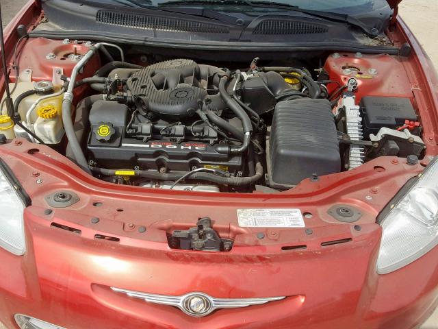 1C3EL55T13N525514 - 2003 CHRYSLER SEBRING LX RED photo 7