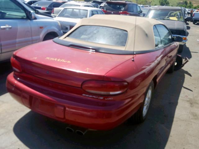 3C3EL55H6TT291639 - 1996 CHRYSLER SEBRING JX RED photo 4