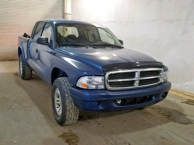 1D7HG38K64S507863 - 2004 DODGE DAKOTA QUA BLUE photo 1