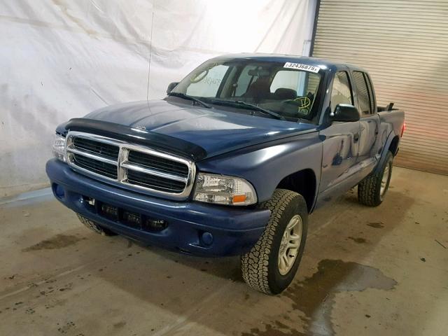 1D7HG38K64S507863 - 2004 DODGE DAKOTA QUA BLUE photo 2