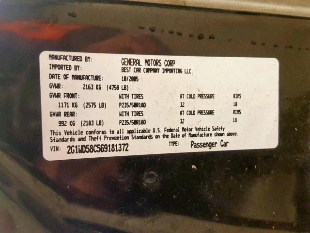 2G1WD58C569181372 - 2006 CHEVROLET IMPALA SUP 黑色 照片 10