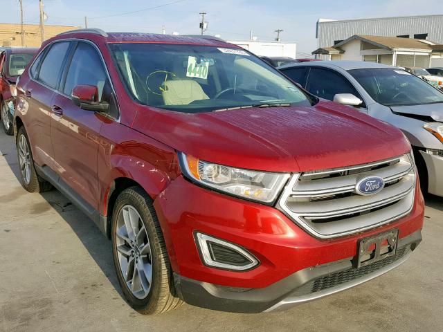 2FMTK3K83FBC32574 - 2015 FORD EDGE TITAN RED photo 1