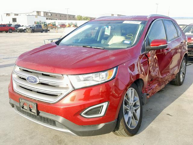 2FMTK3K83FBC32574 - 2015 FORD EDGE TITAN RED photo 2