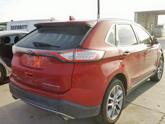 2FMTK3K83FBC32574 - 2015 FORD EDGE TITAN RED photo 4