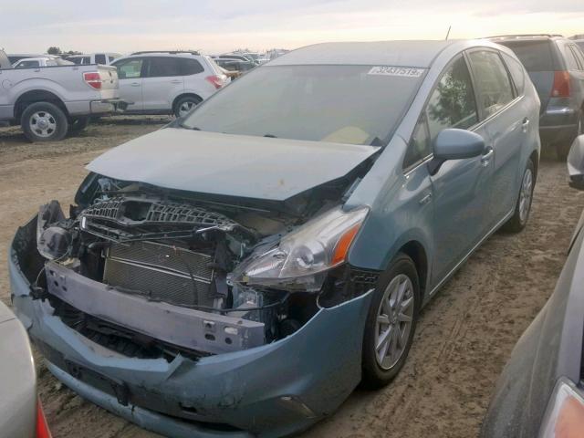 JTDZN3EU0D3276771 - 2013 TOYOTA PRIUS V BLUE photo 2