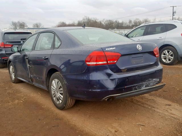 1VWAT7A30EC085440 - 2014 VOLKSWAGEN PASSAT S BLUE photo 3