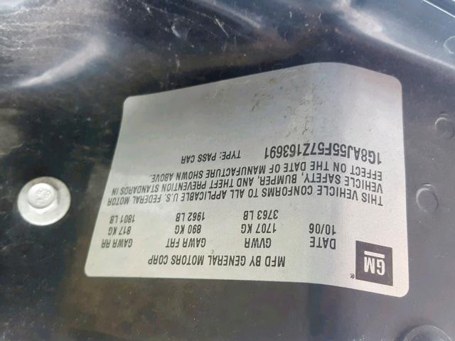 1G8AJ55F57Z163691 - 2007 SATURN ION LEVEL SILVER photo 10