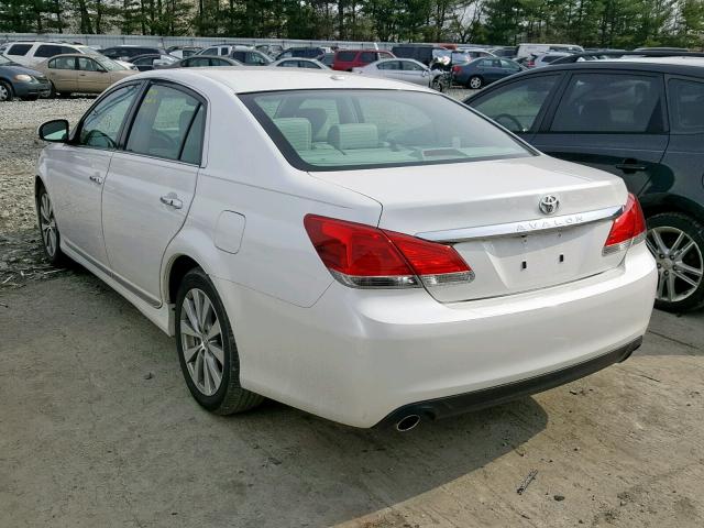 4T1BK3DB8BU378025 - 2011 TOYOTA AVALON BAS WHITE photo 3